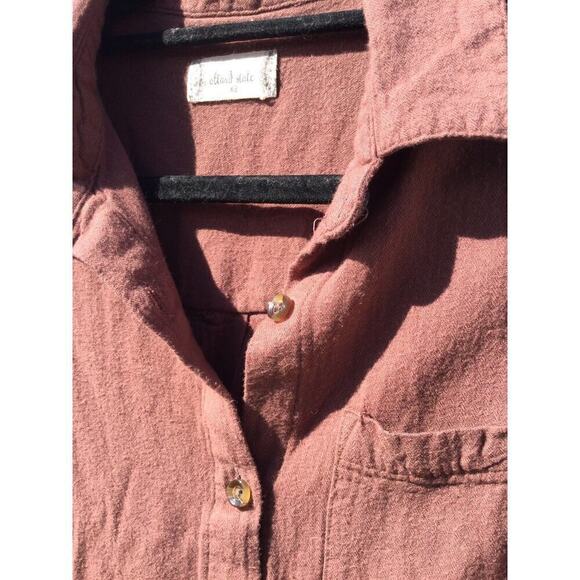 Altar'd State button up shirt womens XS mauve pink oversized western boho fall - Picture 3 of 12